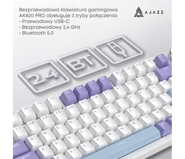 Ajazz AK820 Pro Gift Switch Purple White Blue RGB - 1536365 - zdjęcie 12